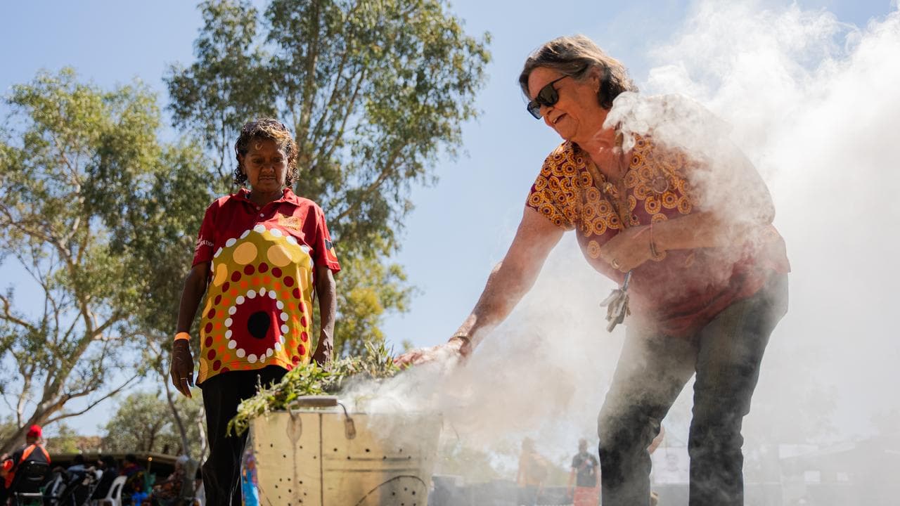 Smoking ceremony during the Central Land Council's 50th