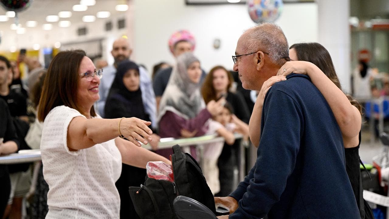 Australians arrive from Lebanon at Sydney International Airport