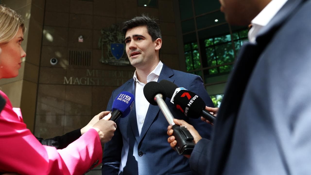 Jacob Hersant speaks to the media 