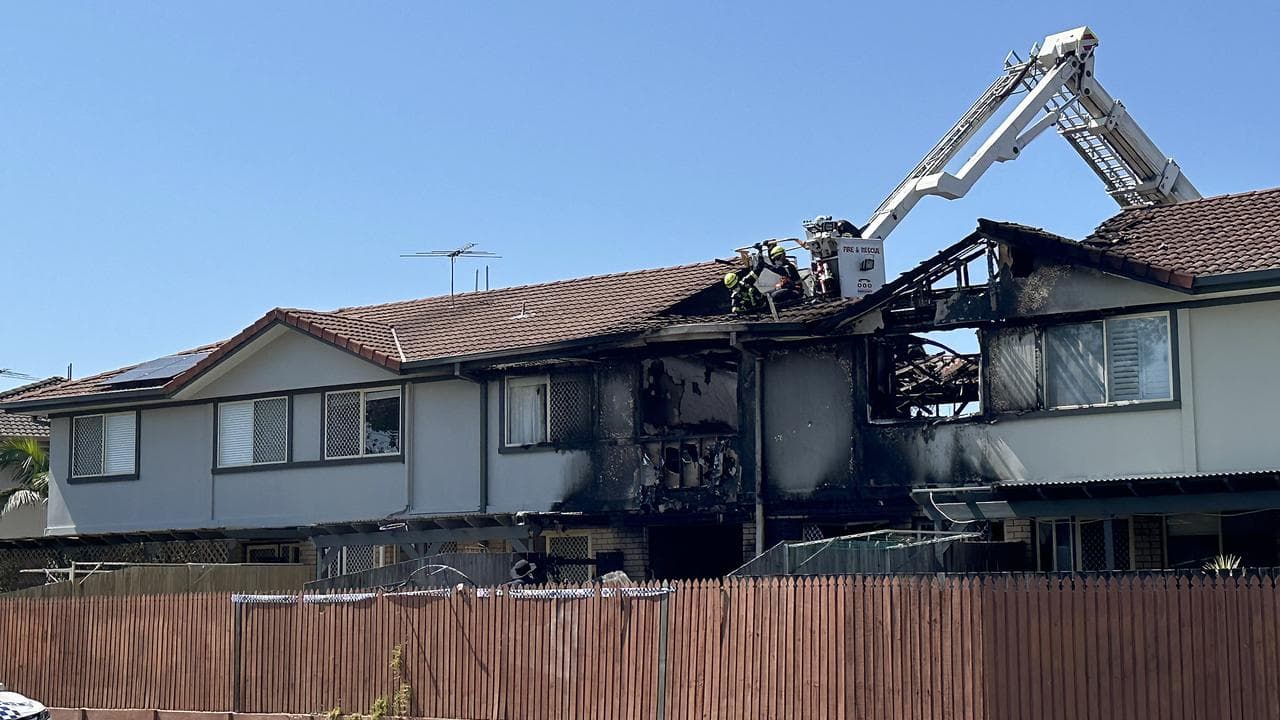 The fire-damaged house 
