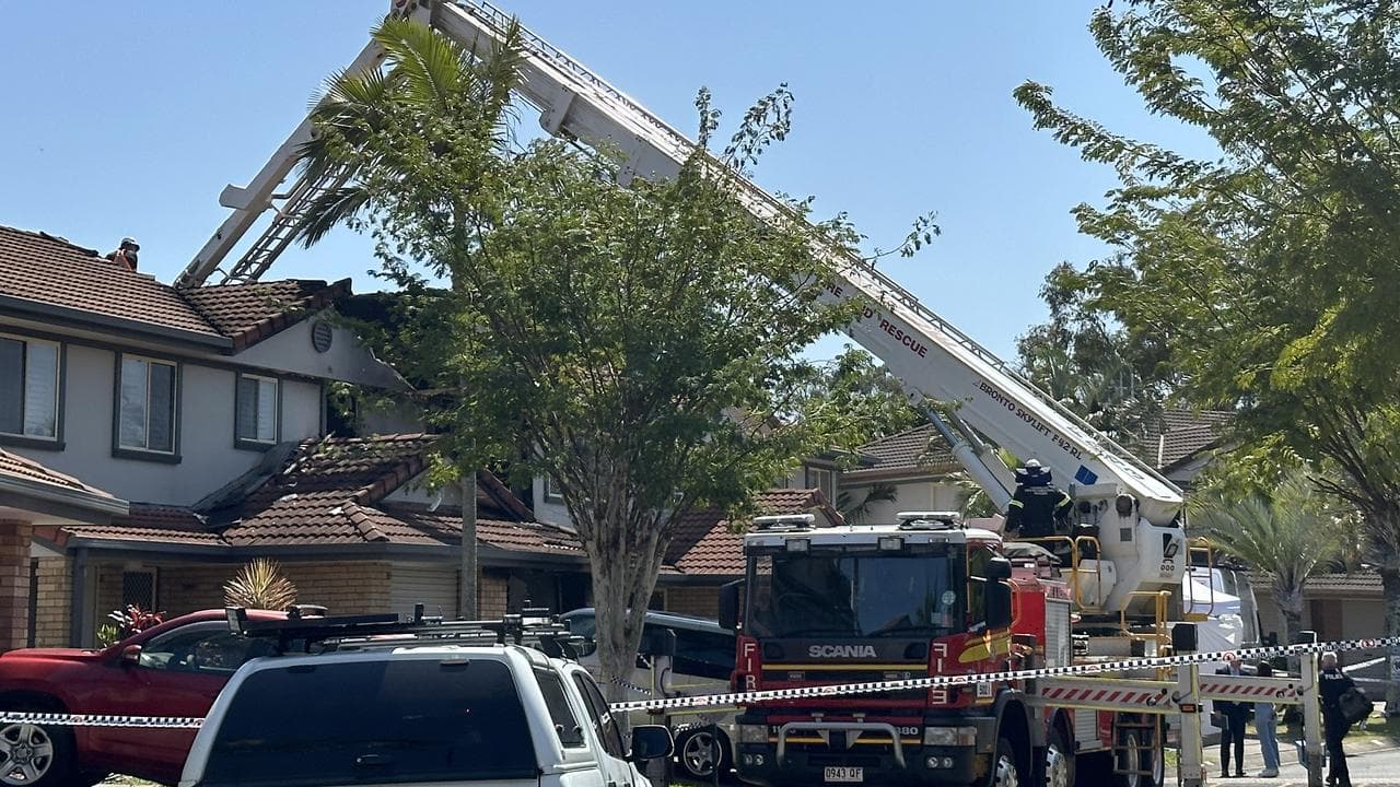 A fire engine at the scene 