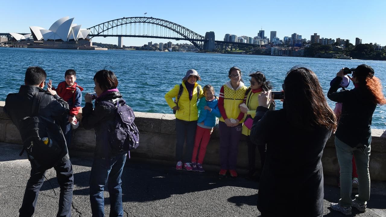 Tourists take in the sites of Sydney Harbour (file image)