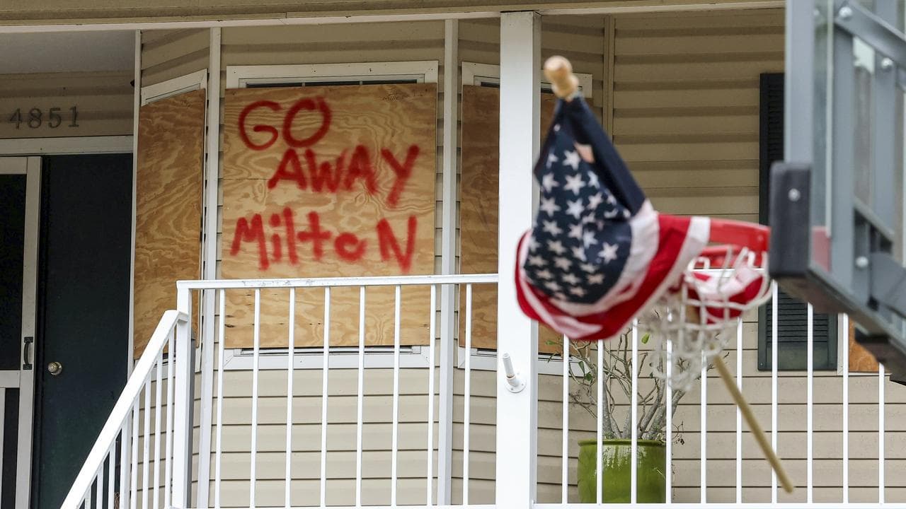 A boardedup house in Port Richey, Florida