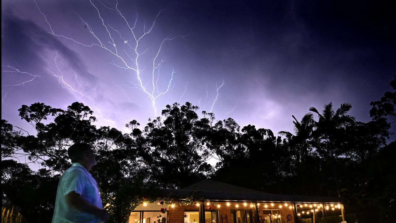 Electrical storm seen at Reedy Creek on the Gold Coast in 2023