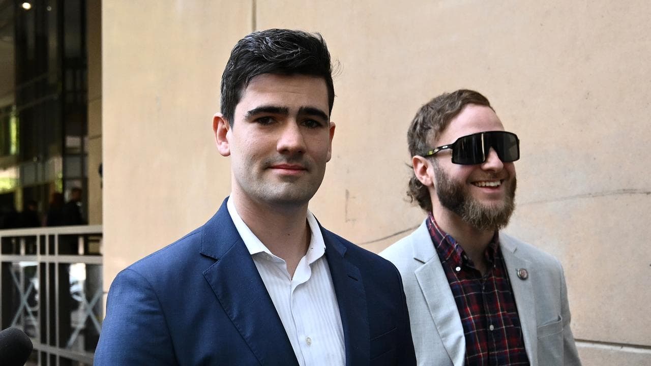 Jacob Hersant (left) leaves the Melbourne Magistrates' Court