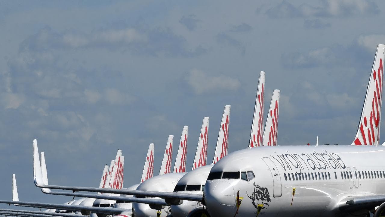 Grounded Virgin Australia aircraft