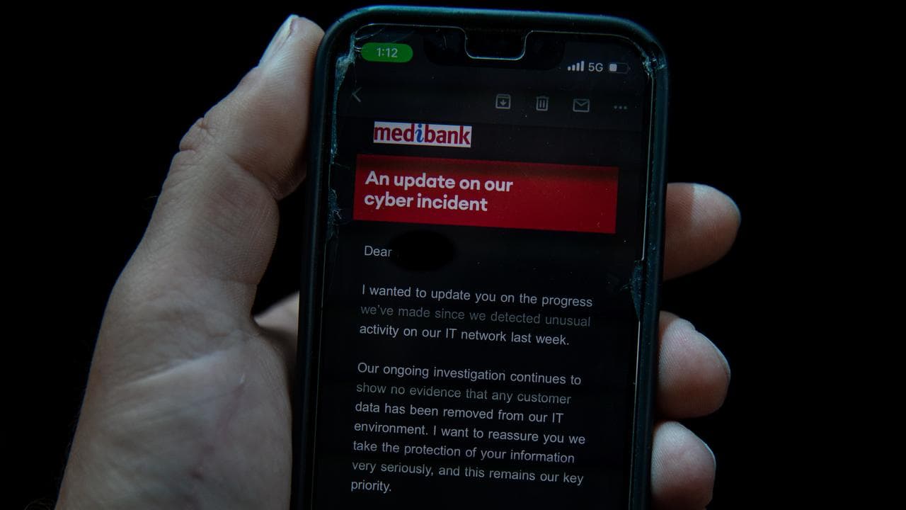 A Medibank email update (file image)