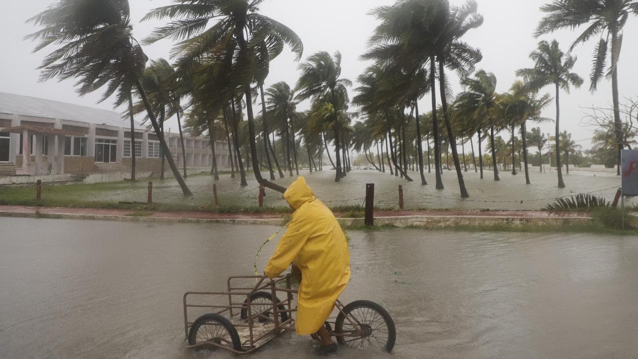 A flooded street as Hurricane Milton passes off Yucatan state, Mexico