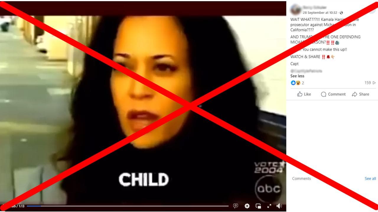 Facebook posts claiming Kamala Harris prosecuted Michael Jackson.