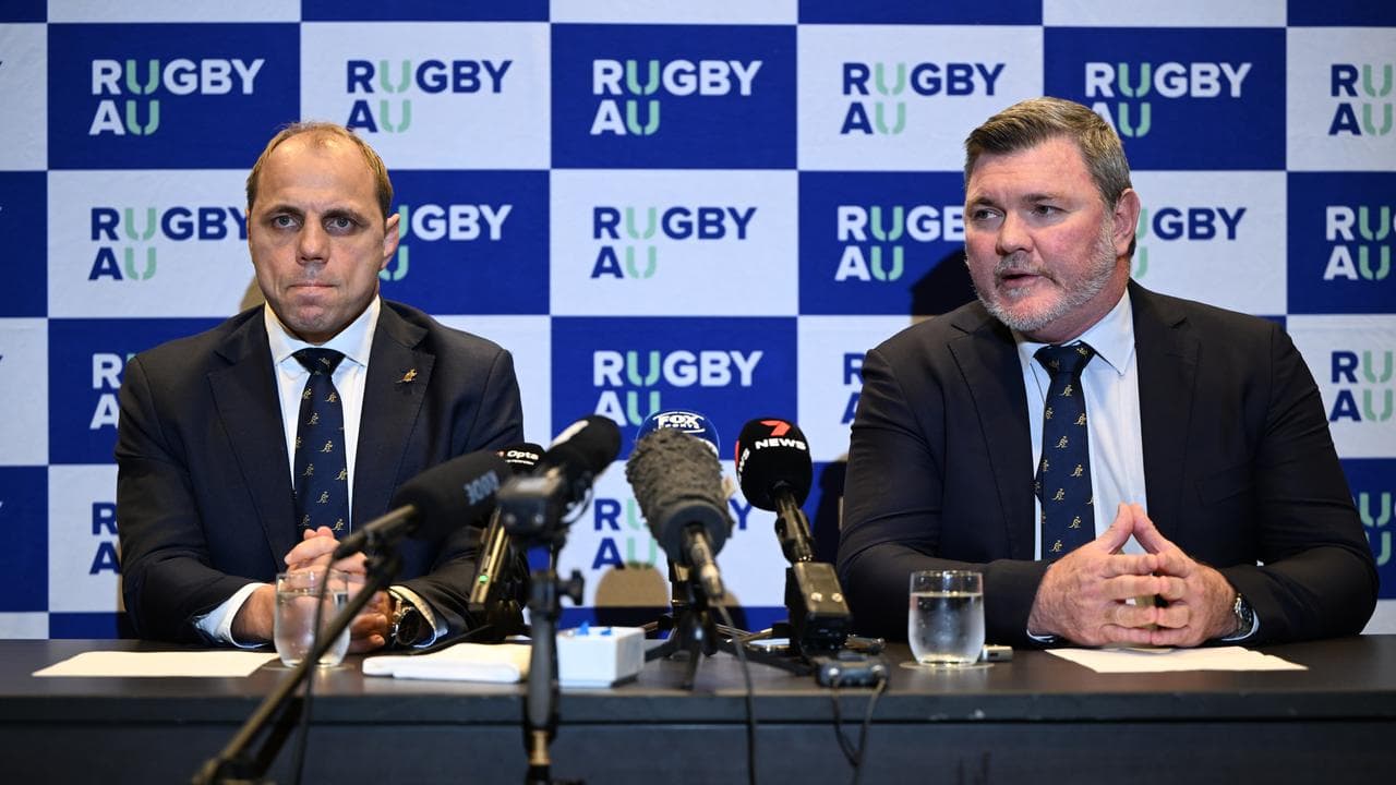 Rugby Australia CEO Phil Waugh and chair Dan Herbert (file image)