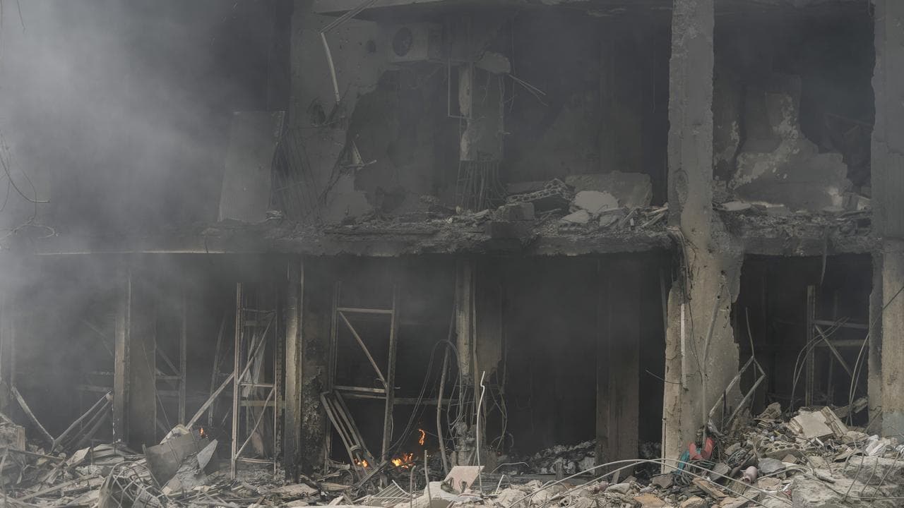 Destroyed buildings after an Israeli air strike in Choueifat, Lebanon