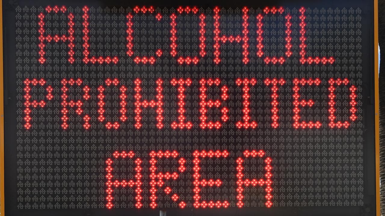 An alcohol prohibition sign (file image)