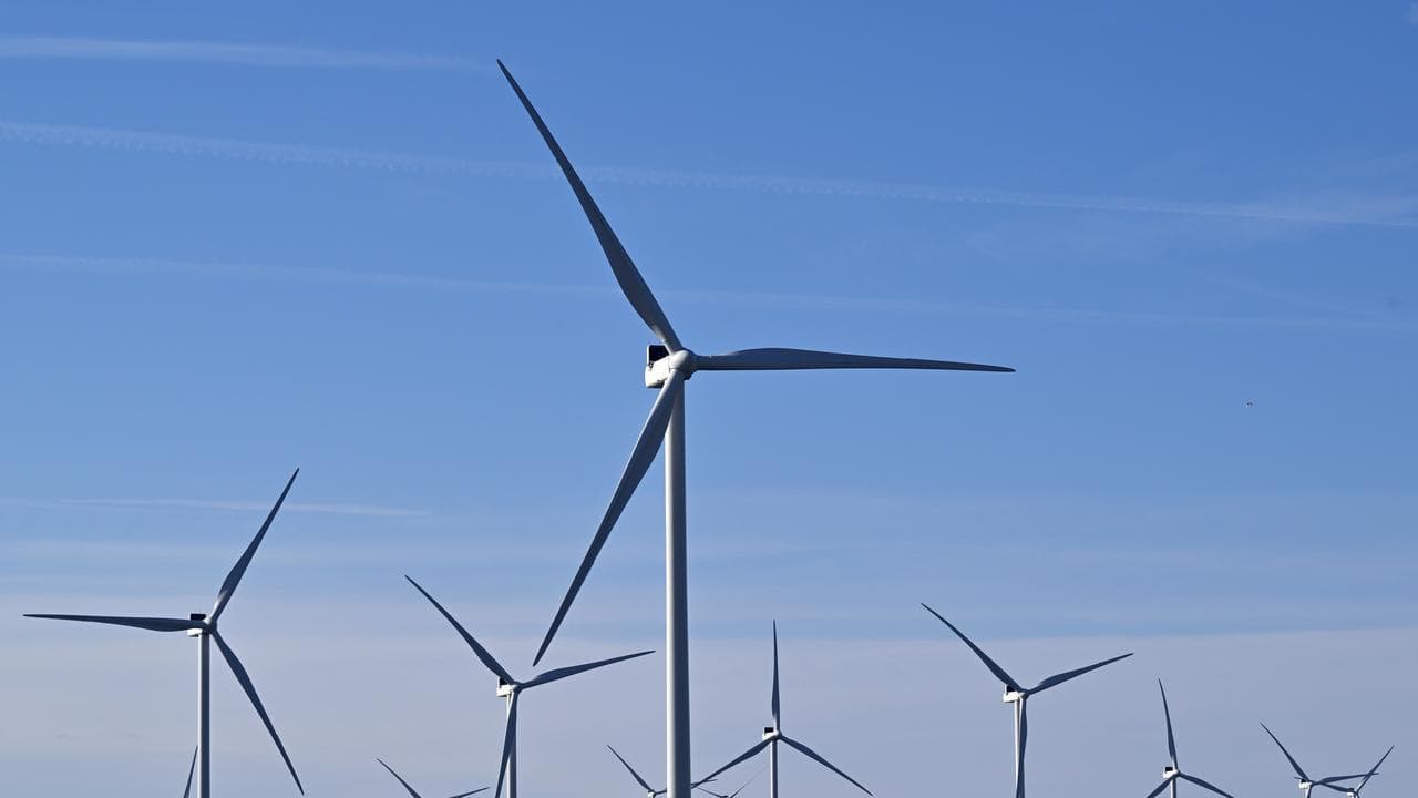 Turbines at a windfarm