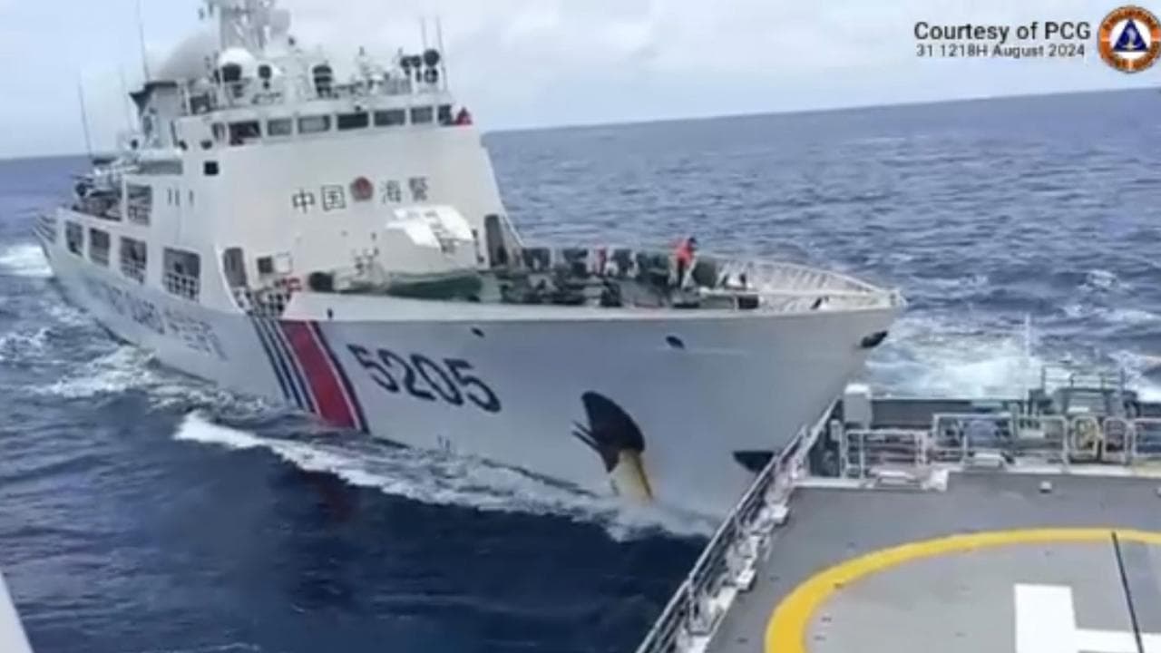 A Chinese vessel collides with a Filipino ship in the South China Sea