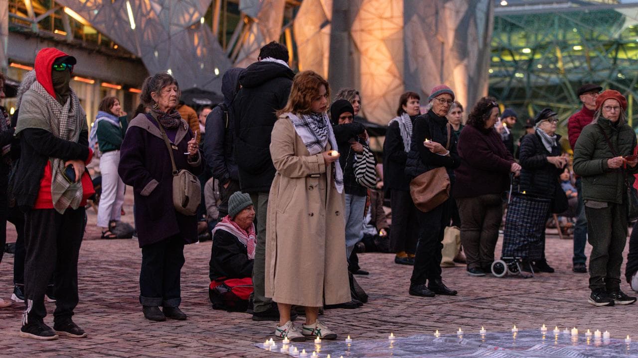 Vigil at Federation Square, Melbourne, for victims of the war in Gaza