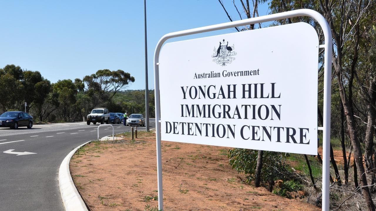 Signage at Yongah Hill Immigration Detention Centre (file image)