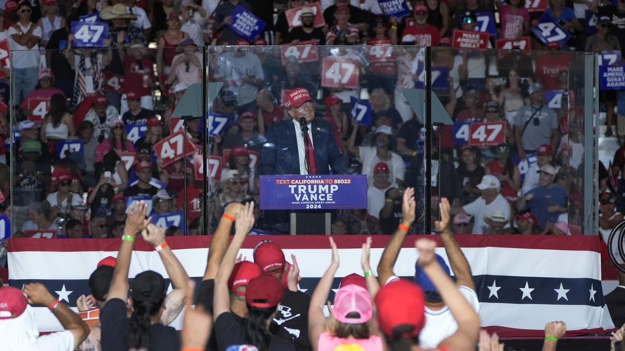 Donald Trump at his Coachella rally