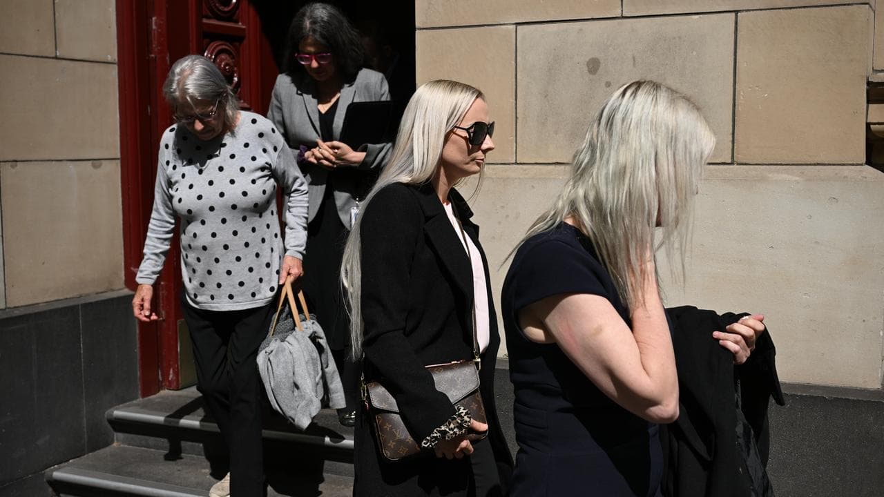 Sister of victim Ellie Price, Danielle Price (centre) departs court