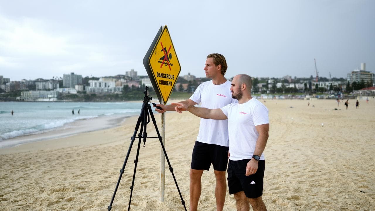 Alex Piatek and Julian Kovacek of ResQvision at Bondi Beach