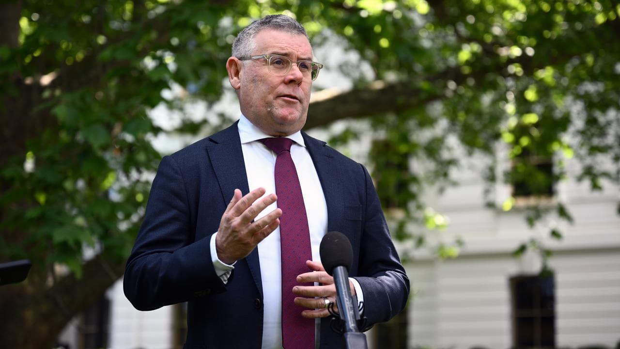 Minister for Employment Murray Watt speaks to media