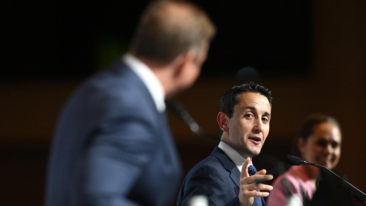 Premier Steven Miles (left) and LNP Leader David Crisafulli
