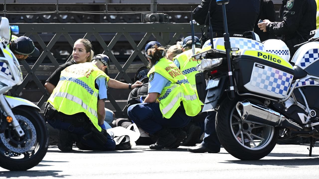 Police had to restrain a motor cyclist