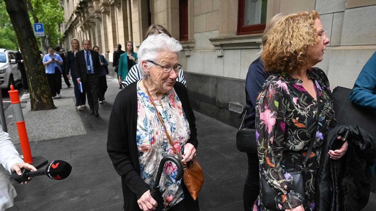Robyn Hill (left) and Deborah Hill depart from the Supreme Court