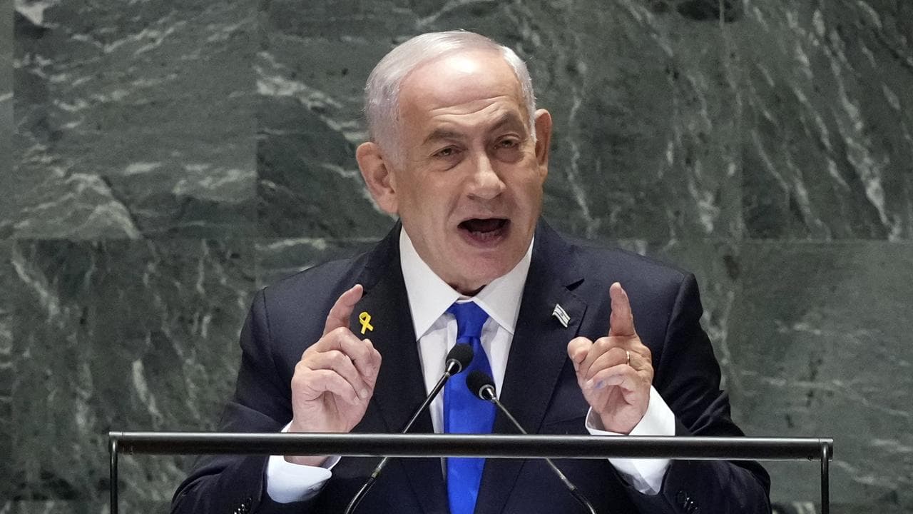 Israel PM Benjamin Netanyahu addresses the UN General Assembly