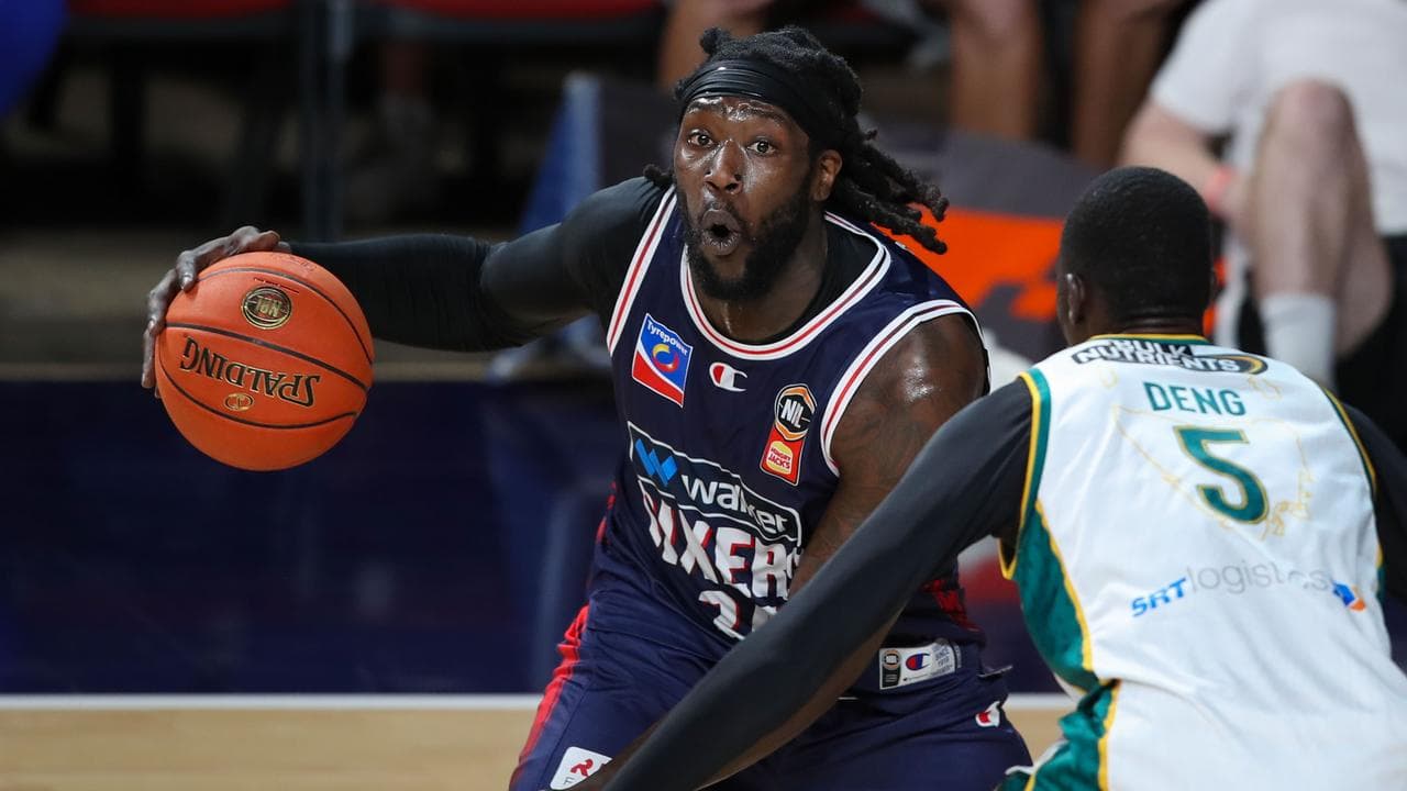 Adelaide's Montrezl Harrell (left).