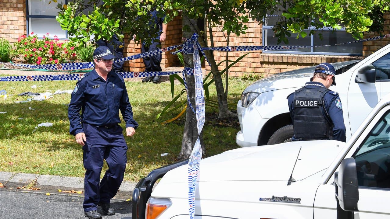 Police at the Lovells' home (file image)