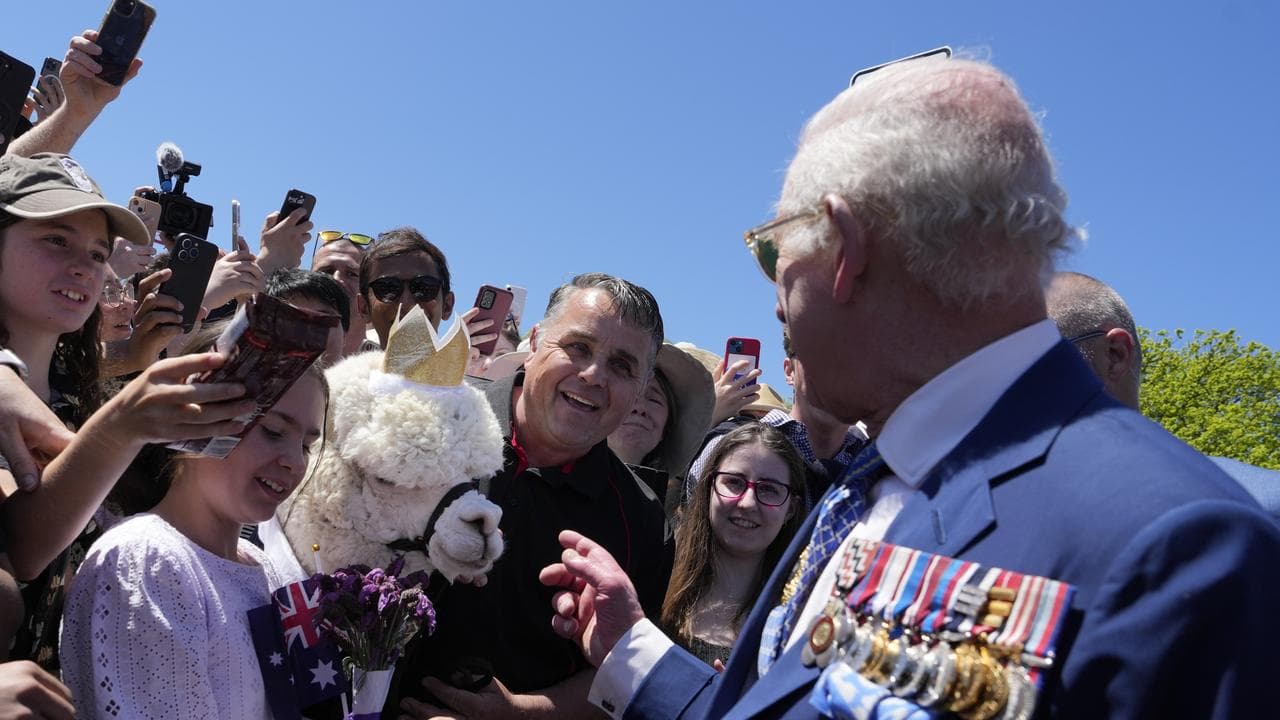 King Charles with an alpaca