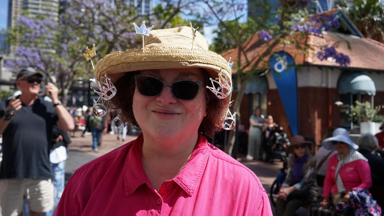 Marina Grainger waiting in line for a glimpse of the King and Queen