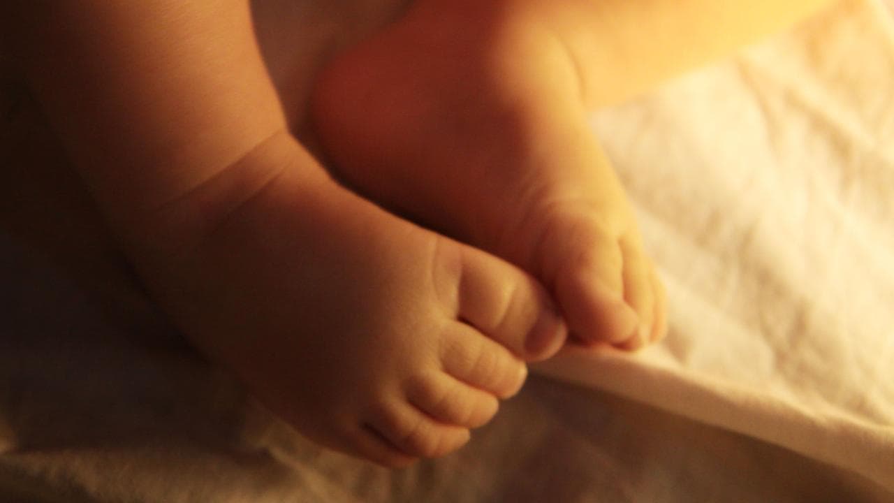A baby's feet (file image)