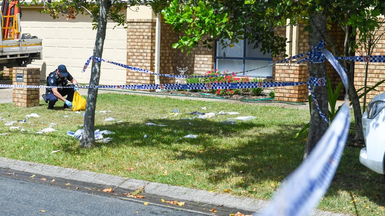 Police at the Lovells' home (file image)