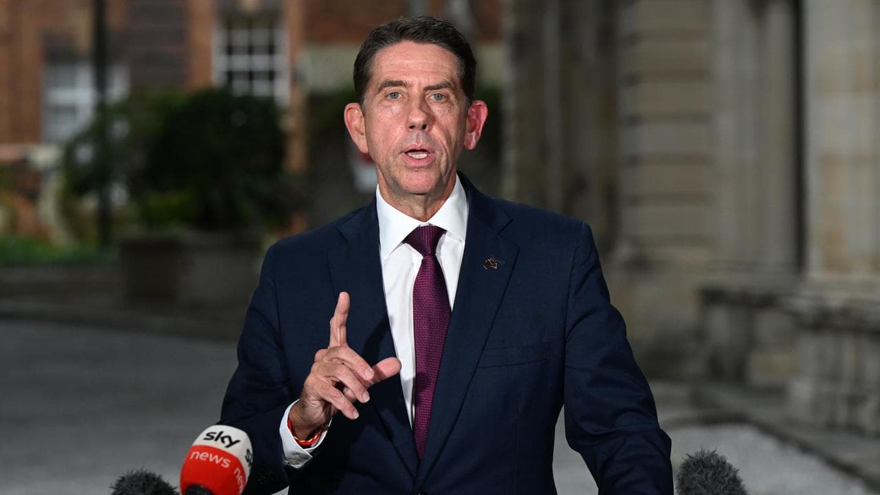 Queensland Deputy Premier Cameron Dick speaks to reporters