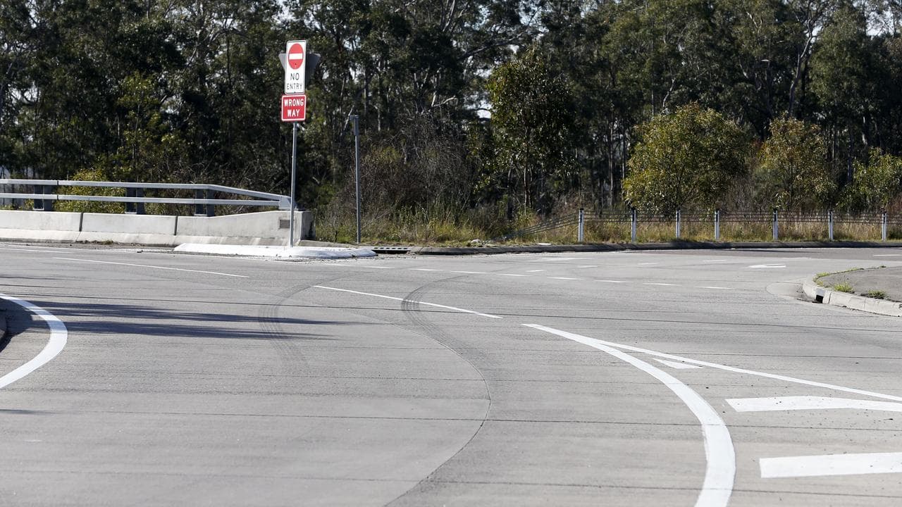 Skid marks at the entry to the roundabout (file image)