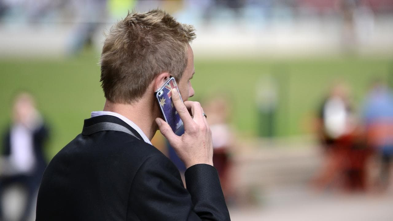 A man talks on his mobile phone (file image)