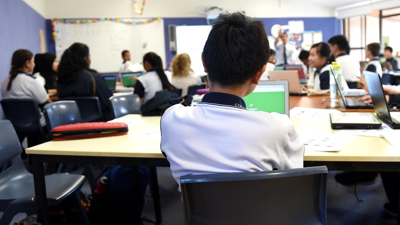 Students attend a class at Alexandria Park Community School in Sydney