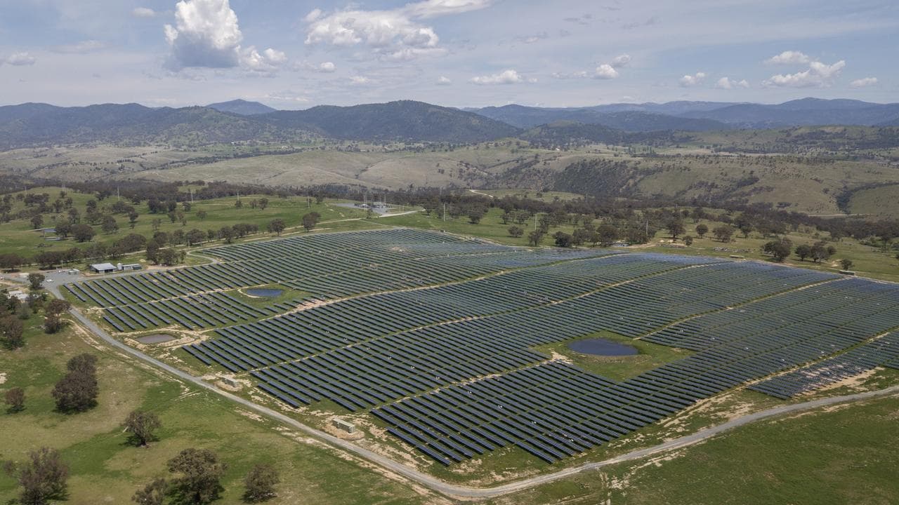 Aerial view of solar farm