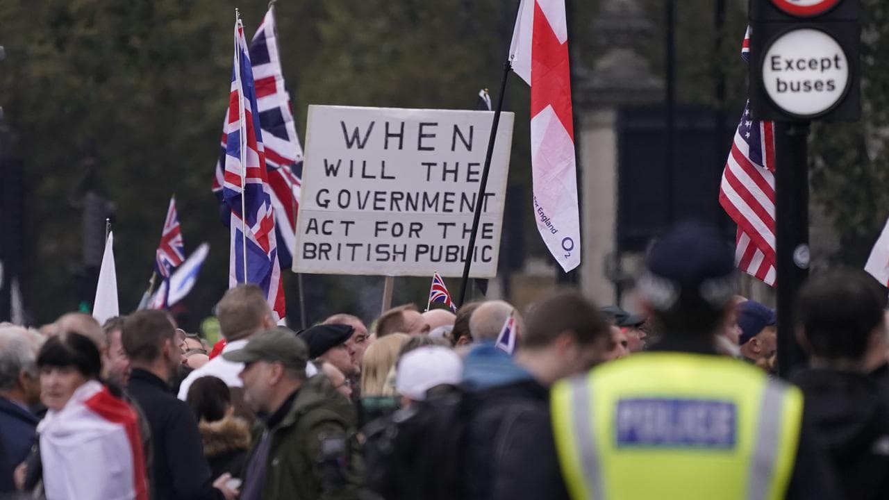 Far right protesters