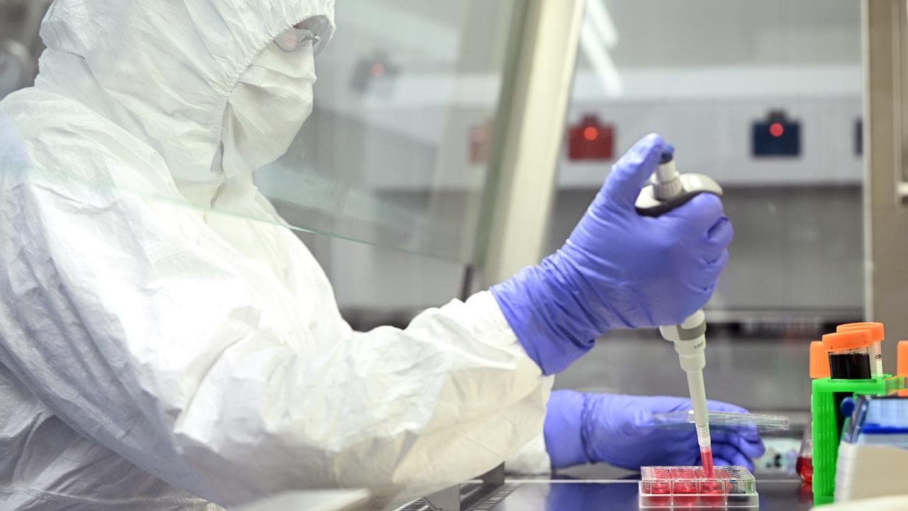 Research scientist at work in lab