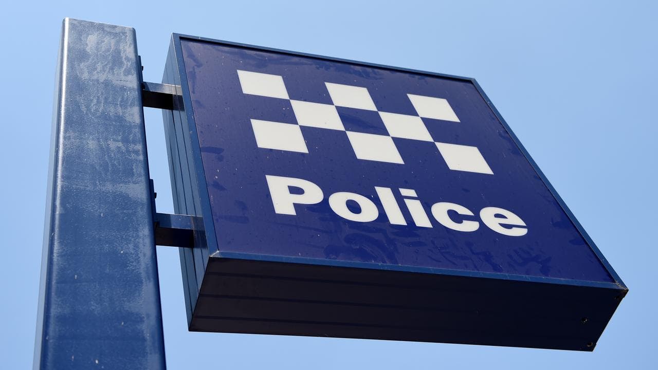 A police sign outside a station (file image)