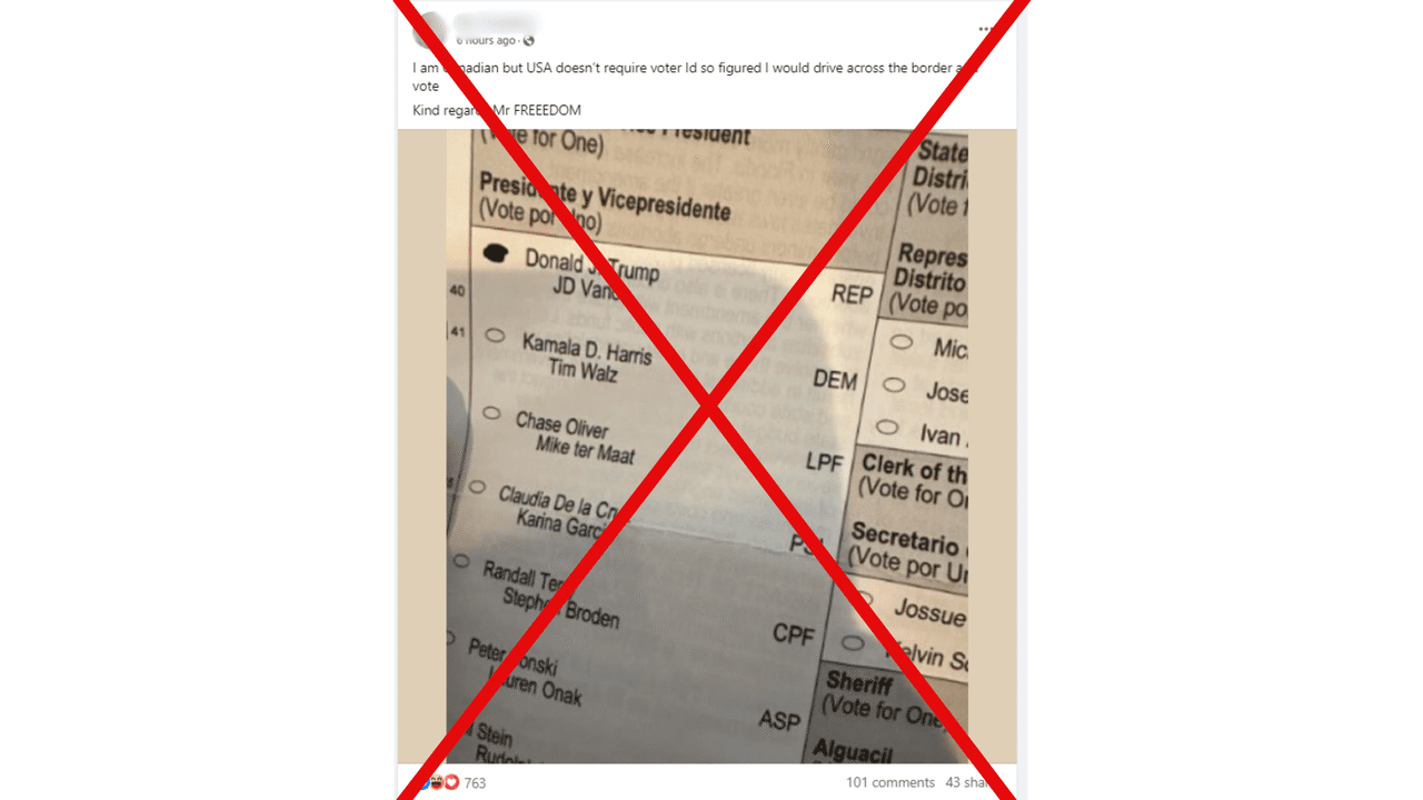 One of the Facebook posts spreading the falsehood.