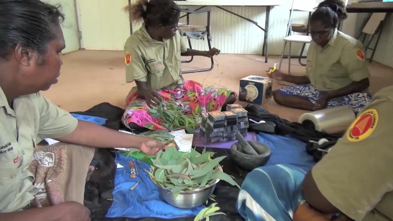 Yirralka rangers make soap at Baniyala ranger station