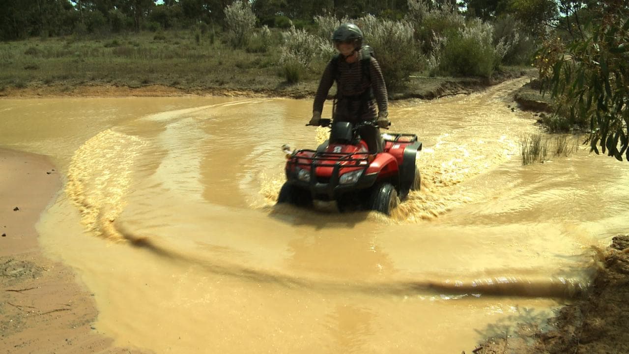 A person riding a quad bike