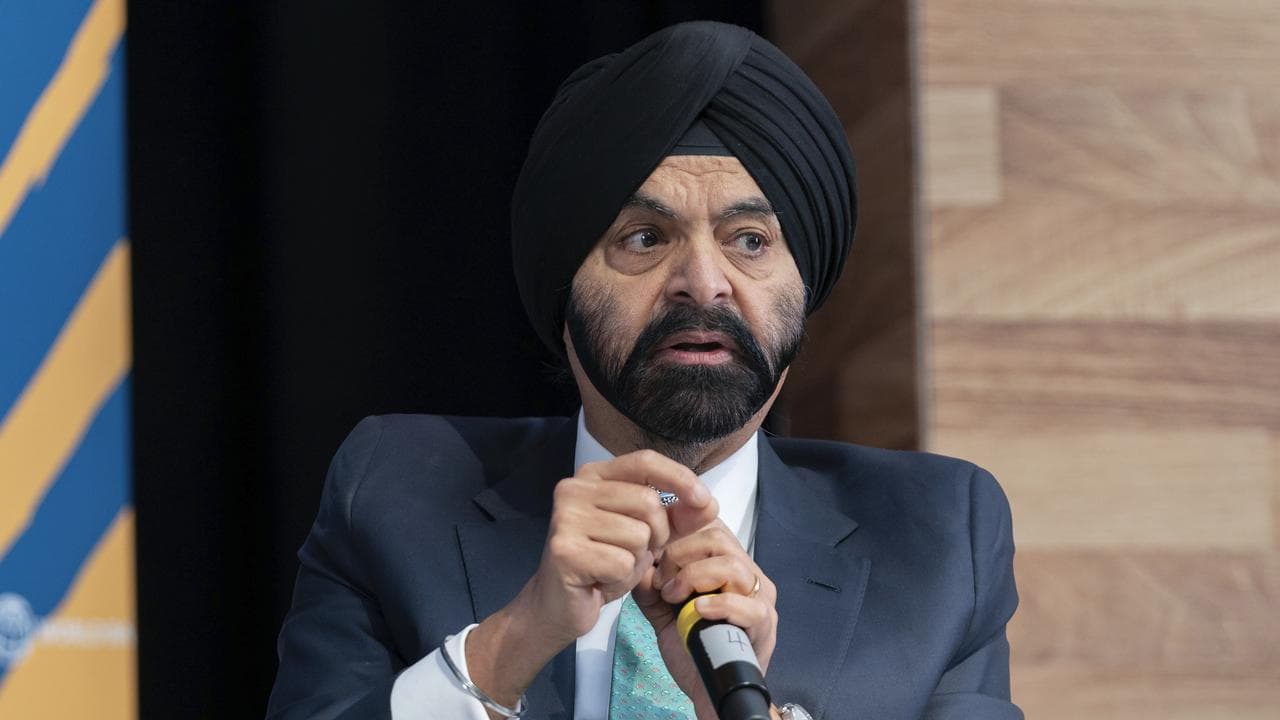 World Bank President Ajay Banga speaks during a forum.