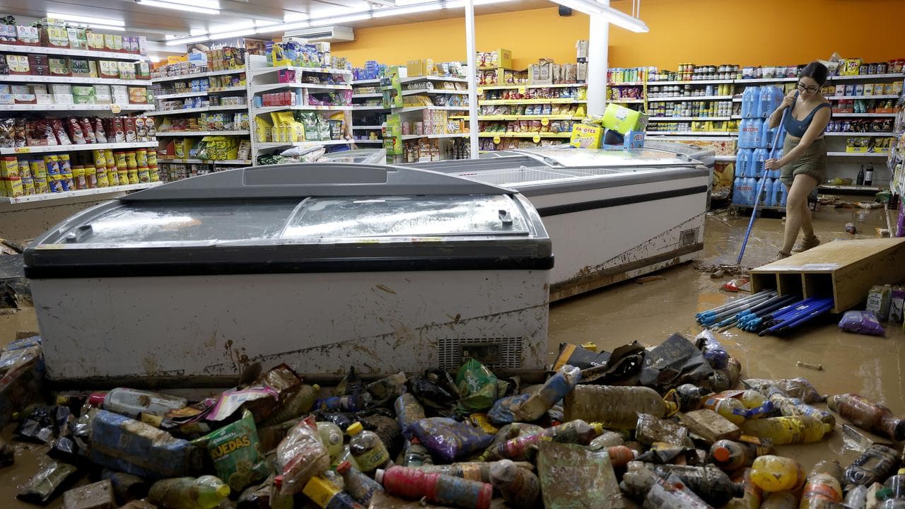 A flood damaged supermarket