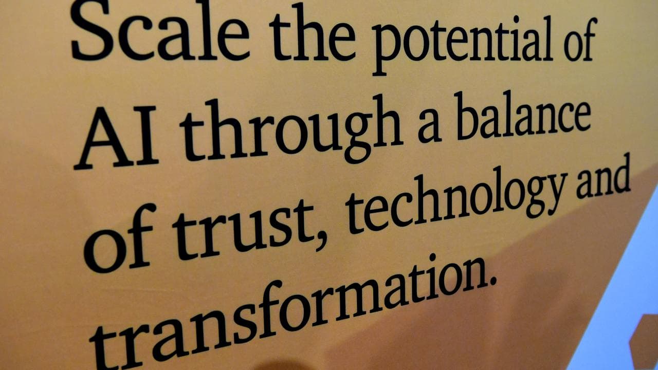 AI poster at a convention in Sydney earlier this year.