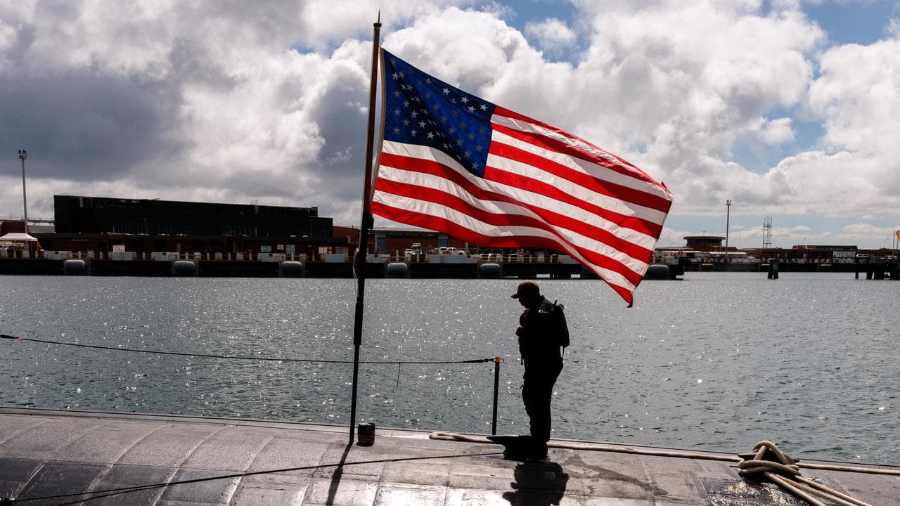 USS Asheville, a nuclear powered submarine, at  Perth's HMAS Stirling.