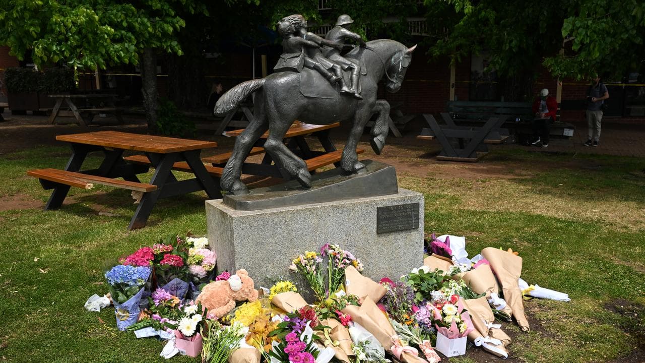 Tributes and flowers outside the hotel (file image)